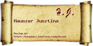 Hauszer Jusztina névjegykártya
